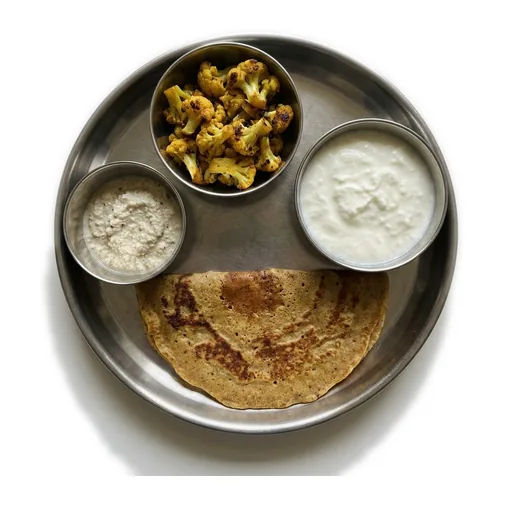 Besan chilla with Greek yogurt
