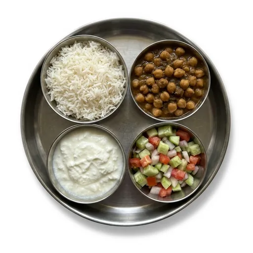 Chole chawal with salad