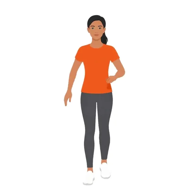 Illustration of a woman marching on the spot