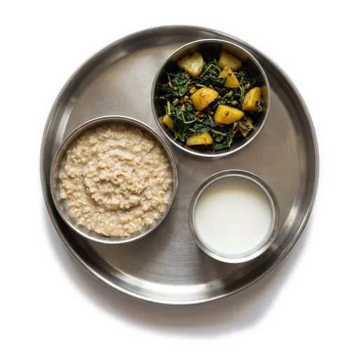 Masala oats with a glass of milk