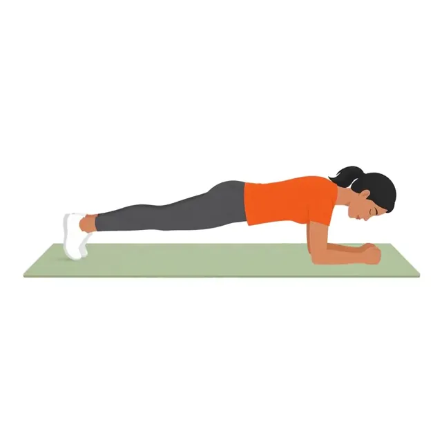 Illustration of a woman doing a plank