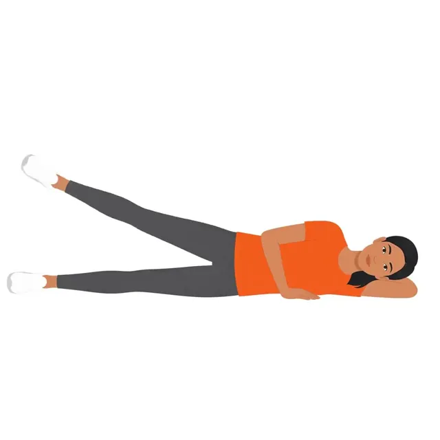 Illustration of a woman doing a side leg raise