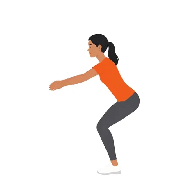 Illustration of a woman doing a squat