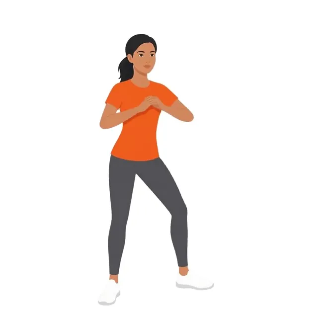 Illustration of a woman doing a wide squat